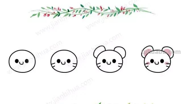 精选50组超萌的小动物头像简笔画，动动手指为孩子保存一下~