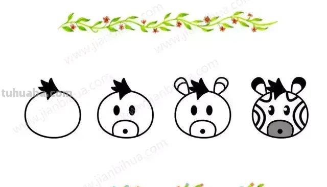 精选50组超萌的小动物头像简笔画，动动手指为孩子保存一下~