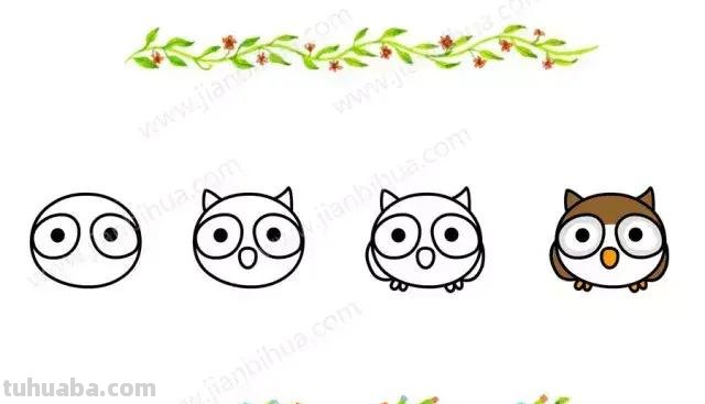 精选50组超萌的小动物头像简笔画，动动手指为孩子保存一下~