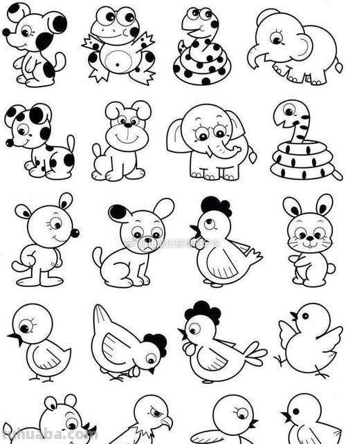 各种小动物的100种画法，非常实用的素材