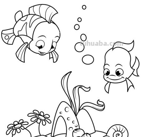 海底世界儿童简笔画步骤图和涂色模板 收藏起来备用