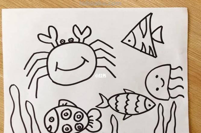 海底世界儿童简笔画步骤图和涂色模板 收藏起来备用