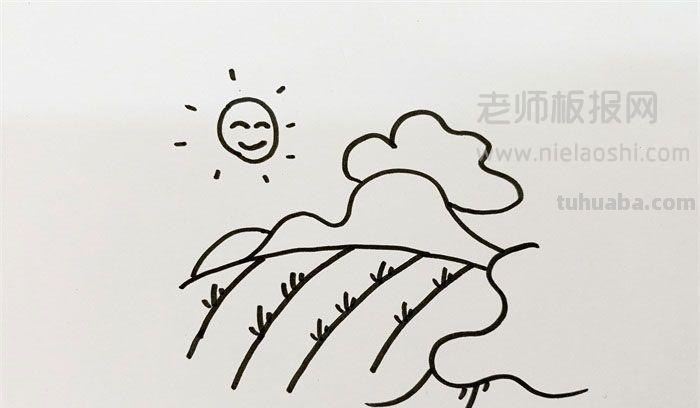 农田怎么画简笔画 儿童简单稻田绘画？