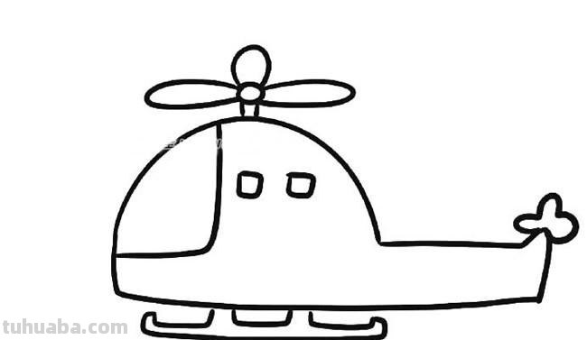育儿简笔画 玩具直升飞机的画法