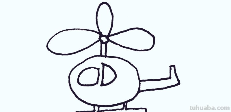 育儿简笔画 玩具直升飞机的画法