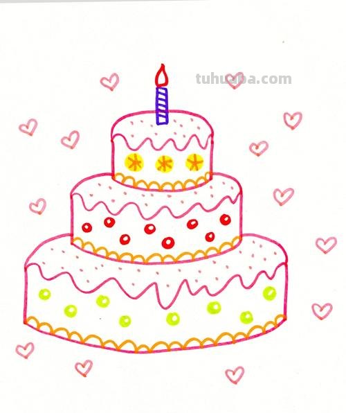 蛋糕简笔画 蛋糕简笔画图片