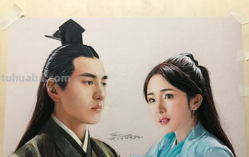 血用彩铅怎么画 白浅和夜华怎样画？