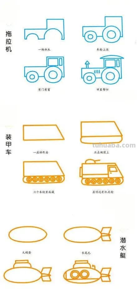 31种交通工具简笔画画法