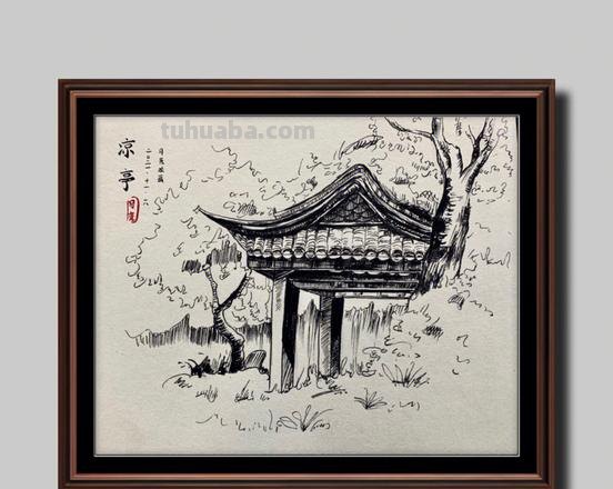 园林速写亭子 如何绘画亭子？