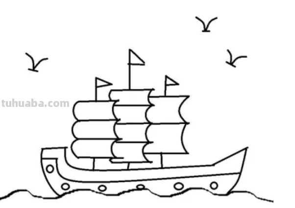 帆船的画法简单又漂亮