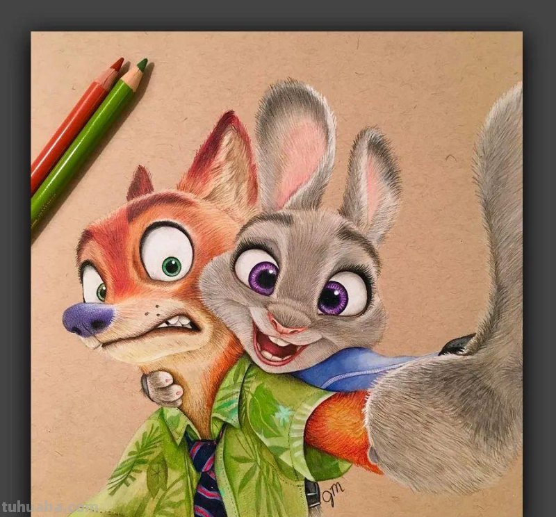 画在牛皮纸上的彩铅画，每一张都是超棒的学习素材