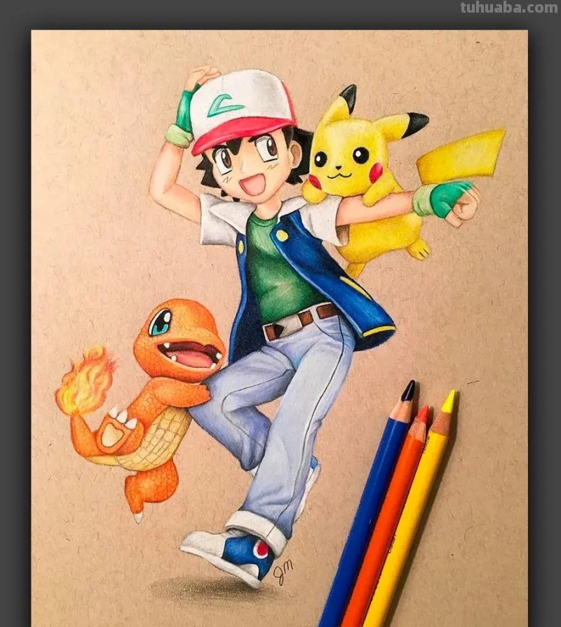 画在牛皮纸上的彩铅画，每一张都是超棒的学习素材