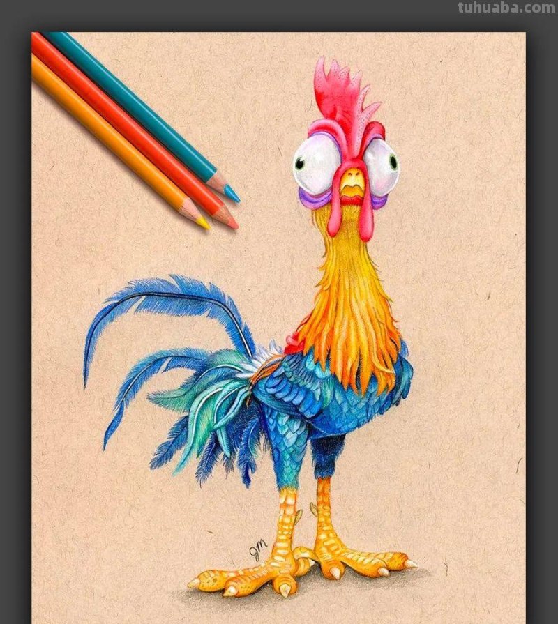 画在牛皮纸上的彩铅画，每一张都是超棒的学习素材