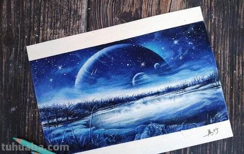 彩铅星空星星怎么画 怎样用彩铅画出星空？