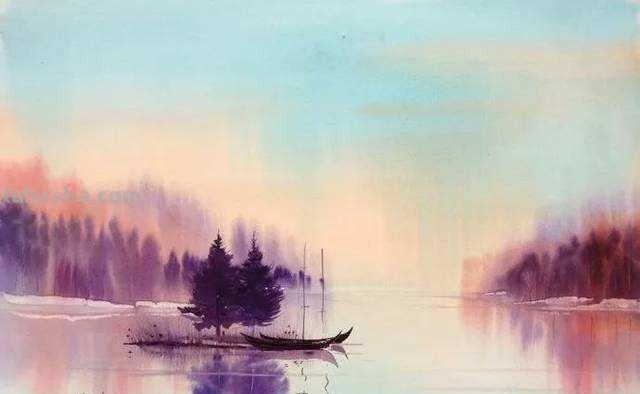 迷人的湖光山色 - 写意风景水彩画欣赏