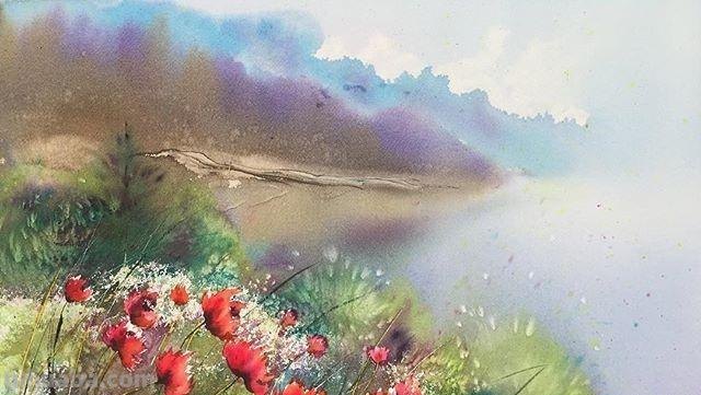 迷人的湖光山色 - 写意风景水彩画欣赏