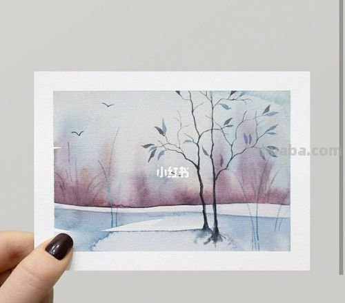 素材｜15例精致简约的水彩风景画，淡淡的色彩太美了