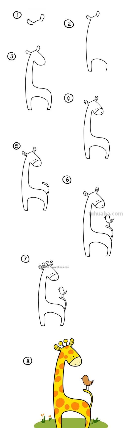 长颈鹿简笔画的画法 长颈鹿简笔画画法视频