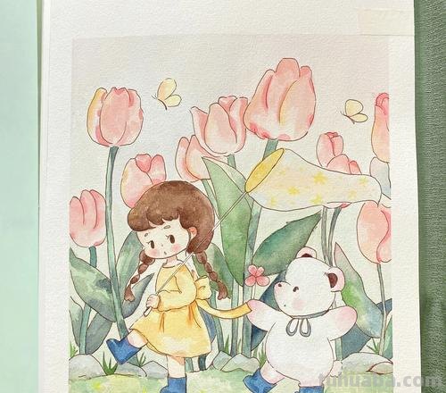 超可爱，超萌的儿童水彩插画，看的人心里暖暖的