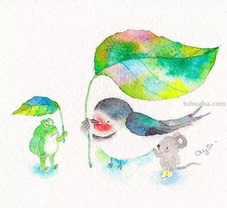 超可爱，超萌的儿童水彩插画，看的人心里暖暖的