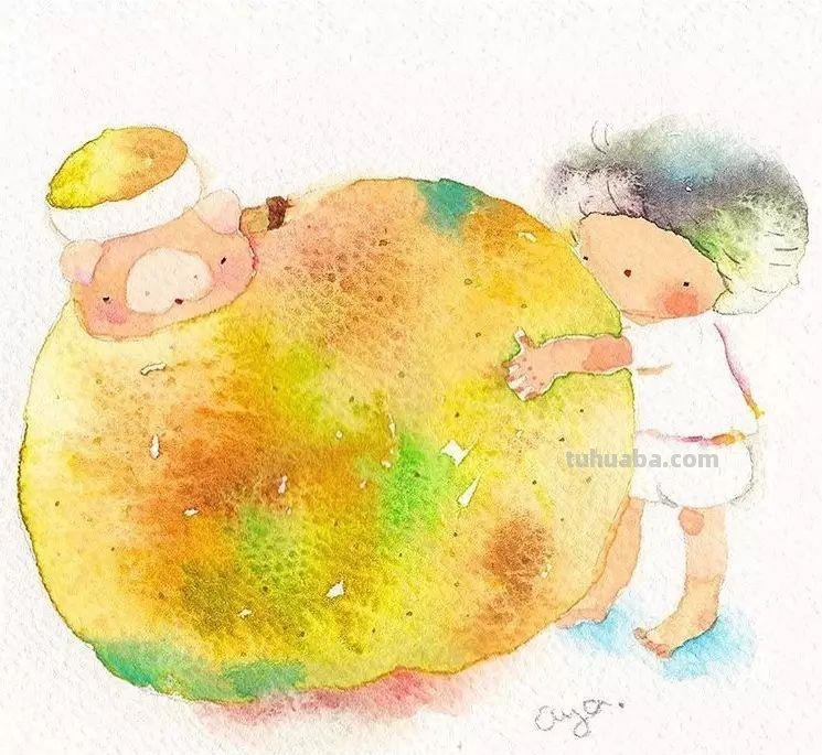超可爱，超萌的儿童水彩插画，看的人心里暖暖的