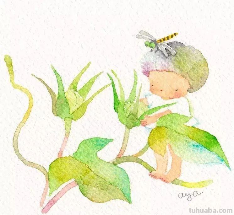 超可爱，超萌的儿童水彩插画，看的人心里暖暖的