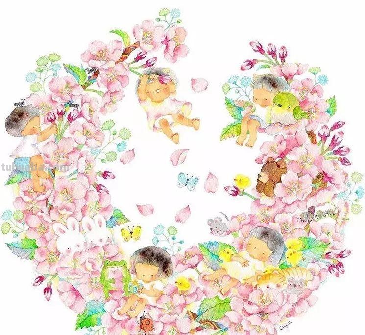 超可爱，超萌的儿童水彩插画，看的人心里暖暖的