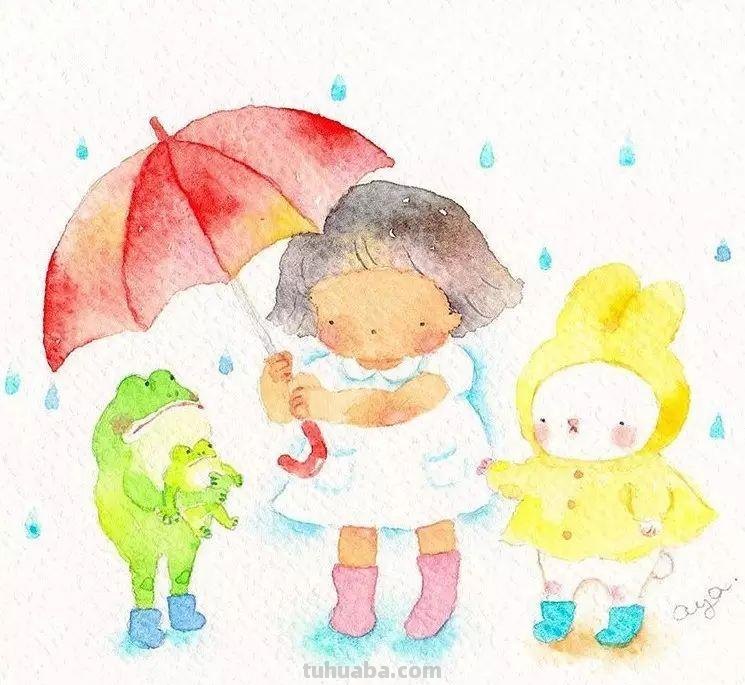 超可爱，超萌的儿童水彩插画，看的人心里暖暖的