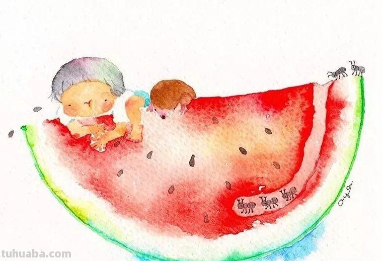 超可爱，超萌的儿童水彩插画，看的人心里暖暖的