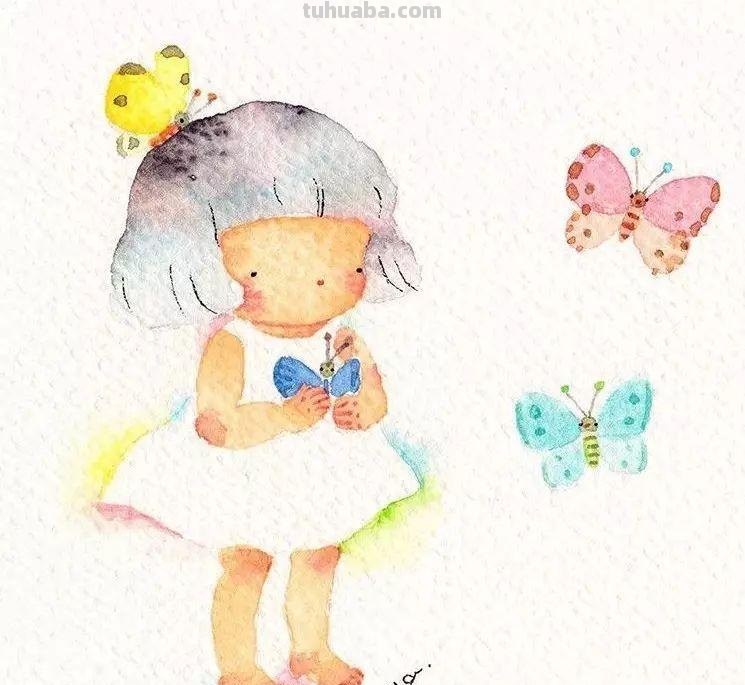 超可爱，超萌的儿童水彩插画，看的人心里暖暖的