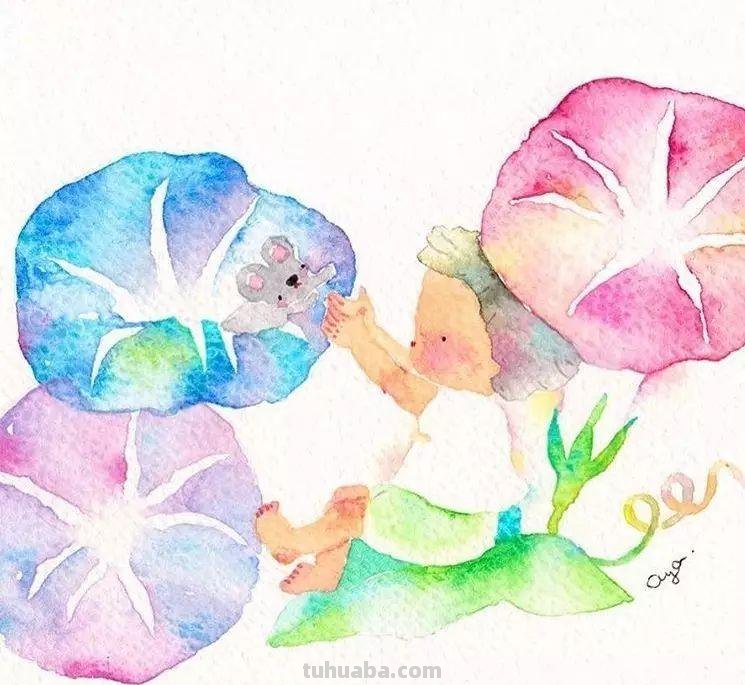 超可爱，超萌的儿童水彩插画，看的人心里暖暖的