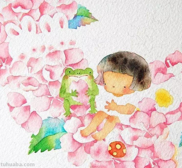 超可爱，超萌的儿童水彩插画，看的人心里暖暖的