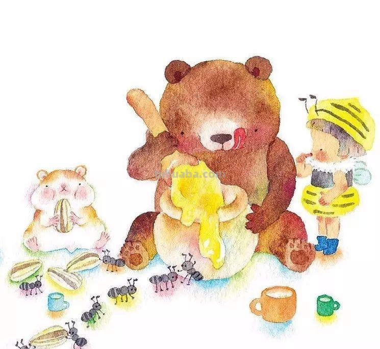 超可爱，超萌的儿童水彩插画，看的人心里暖暖的