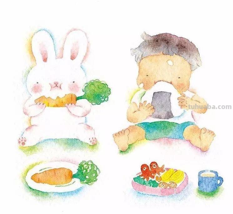 超可爱，超萌的儿童水彩插画，看的人心里暖暖的