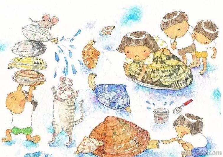超可爱，超萌的儿童水彩插画，看的人心里暖暖的