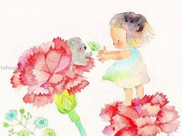 超可爱，超萌的儿童水彩插画，看的人心里暖暖的