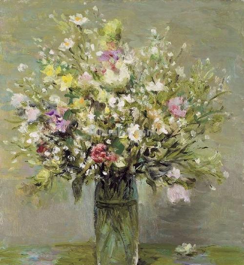 静物花束油画欣赏,法国印象派画家Marcel Dyf