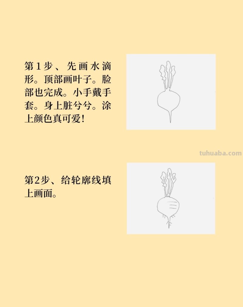 卡通萝卜简笔画画法图片