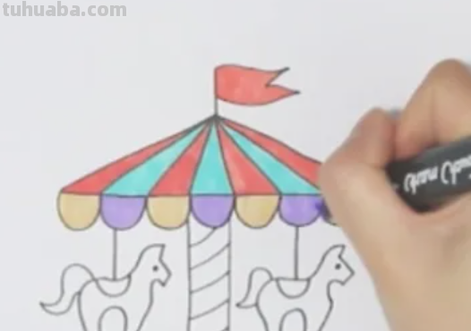 旋转木马怎么画 旋转木马怎么画