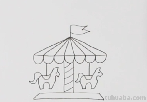 旋转木马怎么画 旋转木马怎么画