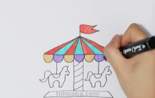 旋转木马怎么画 旋转木马怎么画