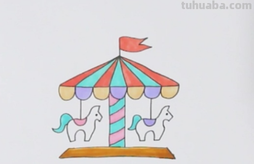 旋转木马怎么画 旋转木马怎么画