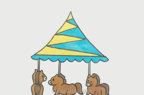 旋转木马怎么画 旋转木马怎么画