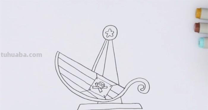 简笔画小船怎么画 怎么画公园游乐设施海盗船卡通简笔画教程?
