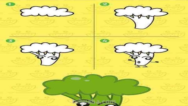 西兰花怎么画简笔画图片 西兰花怎么画简笔画图片