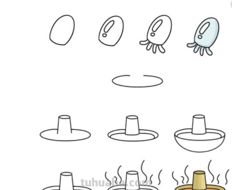 火锅怎么画简笔画 配菜 火锅怎么画简笔画 配菜