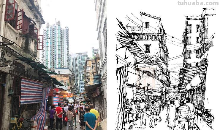 小镇印象速写 速写街景十个技巧？