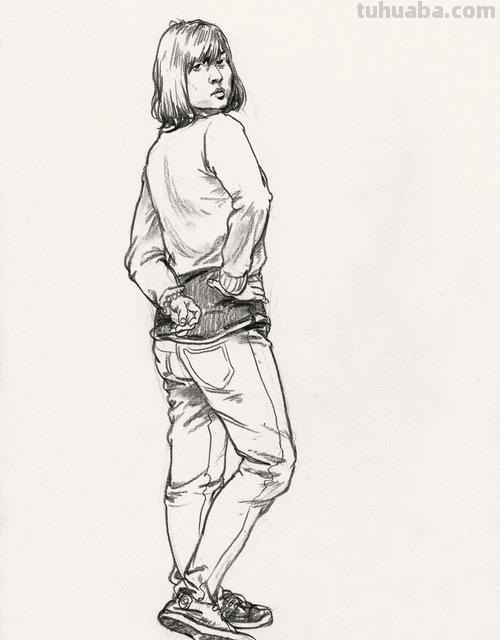 人站立速写 速写站立人物比例是多少？