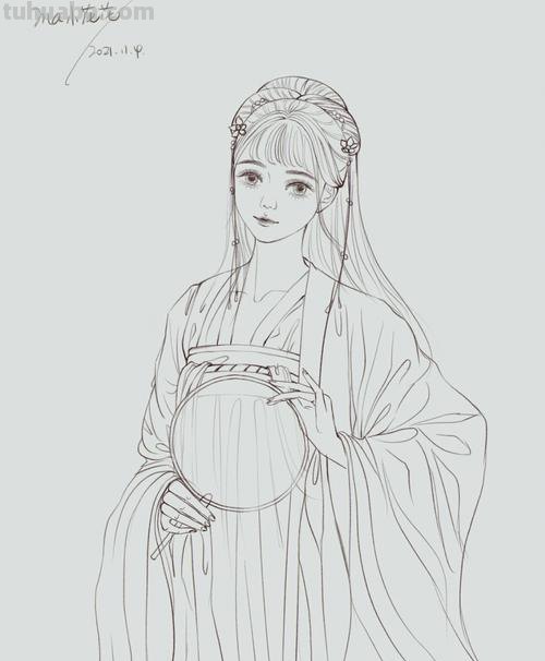 古风美人速写 画古风仙气十足汉服素描？