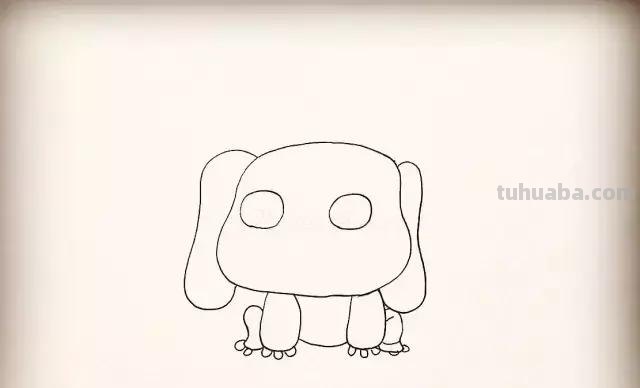 小狗简笔画，步骤齐全，一看就会